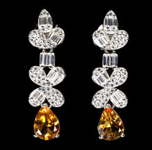 Cargar imagen en el visor de la galería, Aros Citrino y Topacio Blanco