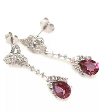 Cargar imagen en el visor de la galería, Aros Topacio Rosa y Topacio Blanco