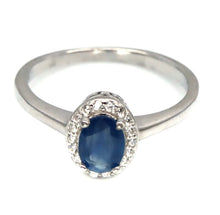 Cargar imagen en el visor de la galería, Anillo Oval Zafiro y Topacio Blanco