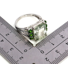 Cargar imagen en el visor de la galería, Anillo Amatista Verde y Diópsido de Cromo