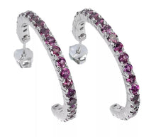 Cargar imagen en el visor de la galería, Argollas Rhodolita
