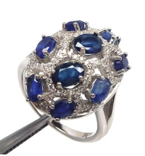 Cargar imagen en el visor de la galería, Anillo Oval Multi Zafiro y Topacio Blanco