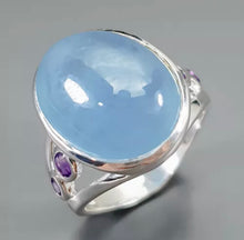 Cargar imagen en el visor de la galería, Anillo Aguamarina y Amatista