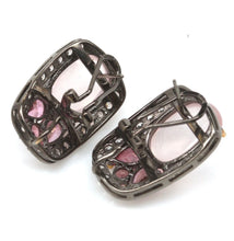Cargar imagen en el visor de la galería, Aros Cuarzo Rosado, Topacio y Zafiro