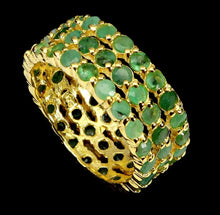 Cargar imagen en el visor de la galería, Anillo Triple Infitito Esmeralda