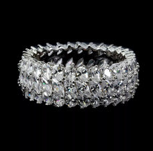 Cargar imagen en el visor de la galería, Anillo Infinito Triple Topacio Blanco / Talla 7 (14)