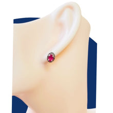 Cargar imagen en el visor de la galería, Aros Rubí y Diamante Natural corte Bruto