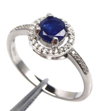 Cargar imagen en el visor de la galería, Anillo Circulo Zafiro y Topacio Blanco