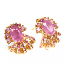 Cargar imagen en el visor de la galería, Aros Rubí y Zafiro Rosa