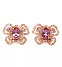 Cargar imagen en el visor de la galería, Aros Mariposa Piedras Rosa