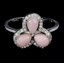 Cargar imagen en el visor de la galería, Anillo Ópalo Rosado y Topacio Blanco