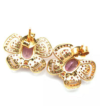 Cargar imagen en el visor de la galería, Aros Mariposa Piedras Rosa