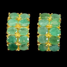 Cargar imagen en el visor de la galería, Aros Doble Esmeralda