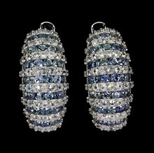 Cargar imagen en el visor de la galería, Aros Zafiro Azul Claro y Topacio Blanco