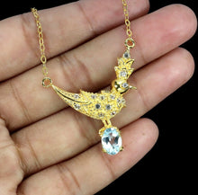 Cargar imagen en el visor de la galería, Collar Gallo Tiff Topacio Sky Blue y Topacio Blanco