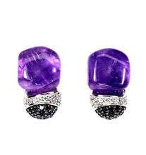 Cargar imagen en el visor de la galería, Aros Amatista, Espinela Negra y Topacio Blanco