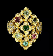 Cargar imagen en el visor de la galería, Anillo Turmalinas de Colores Gold