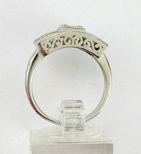 Cargar imagen en el visor de la galería, Anillo Art Deco Modelo D, Plata 925 con baño de Platino y Rodio