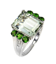 Cargar imagen en el visor de la galería, Anillo Amatista Verde y Diópsido de Cromo