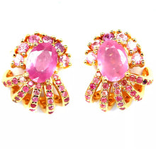 Cargar imagen en el visor de la galería, Aros Rubí y Zafiro Rosa