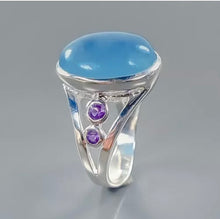 Cargar imagen en el visor de la galería, Anillo Aguamarina y Amatista
