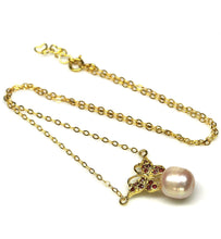 Cargar imagen en el visor de la galería, Collar Mariposa Perla de Río y Rubí