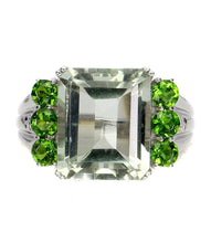 Cargar imagen en el visor de la galería, Anillo Amatista Verde y Diópsido de Cromo