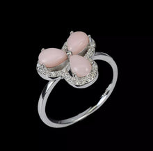 Cargar imagen en el visor de la galería, Anillo Ópalo Rosado y Topacio Blanco