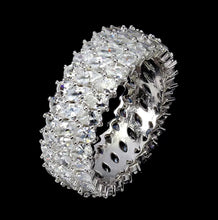 Cargar imagen en el visor de la galería, Anillo Infinito Triple Topacio Blanco / Talla 7 (14)