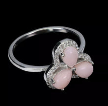 Cargar imagen en el visor de la galería, Anillo Ópalo Rosado y Topacio Blanco