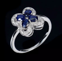 Cargar imagen en el visor de la galería, Anillo Zafiro y Topacio Blanco