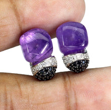 Cargar imagen en el visor de la galería, Aros Amatista, Espinela Negra y Topacio Blanco