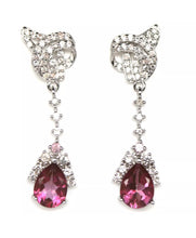 Cargar imagen en el visor de la galería, Aros Topacio Rosa y Topacio Blanco