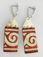 Cargar imagen en el visor de la galería, Aros Textil de Seda, Citrino y Moissanita