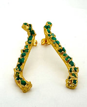 Cargar imagen en el visor de la galería, Aros Río Largo Esmeralda Colombia