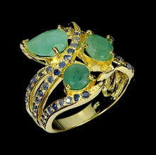 Cargar imagen en el visor de la galería, Anillo Esmeralda y Zafiro