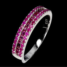 Cargar imagen en el visor de la galería, Anillo Medio Cintillo Rubí, Talla: 8 USA / 17 Chile