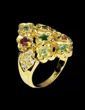 Cargar imagen en el visor de la galería, Anillo Turmalinas de Colores Gold