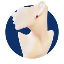 Cargar imagen en el visor de la galería, Aros Rubí y Diamante Natural corte Bruto