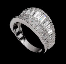 Cargar imagen en el visor de la galería, Anillo Topacio Blanco Corte Baguette