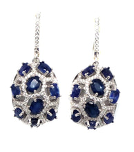 Cargar imagen en el visor de la galería, Aros Oval Multi Zafiro y Topacio Blanco