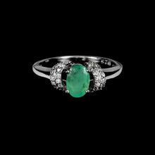 Cargar imagen en el visor de la galería, Anillo Esmeralda y Topacio Blanco