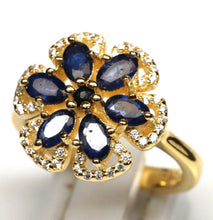 Cargar imagen en el visor de la galería, Anillo Flor Zafiro Gold