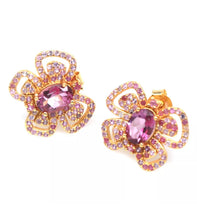 Cargar imagen en el visor de la galería, Aros Mariposa Piedras Rosa