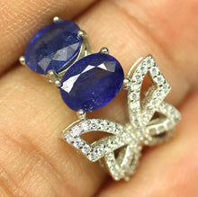 Cargar imagen en el visor de la galería, Anillo Mariposa Zafiro y Topacio Blanco