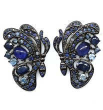 Cargar imagen en el visor de la galería, Aros Mariposa Zafiro en distintos tonos y cortes