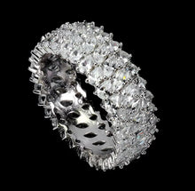 Cargar imagen en el visor de la galería, Anillo Infinito Triple Topacio Blanco / Talla 7 (14)