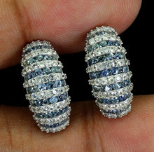 Cargar imagen en el visor de la galería, Aros Zafiro Azul Claro y Topacio Blanco