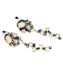 Cargar imagen en el visor de la galería, Aros Ópalo Arcoíris , Zafiro Azul y Zafiros de Colores