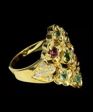 Cargar imagen en el visor de la galería, Anillo Turmalinas de Colores Gold